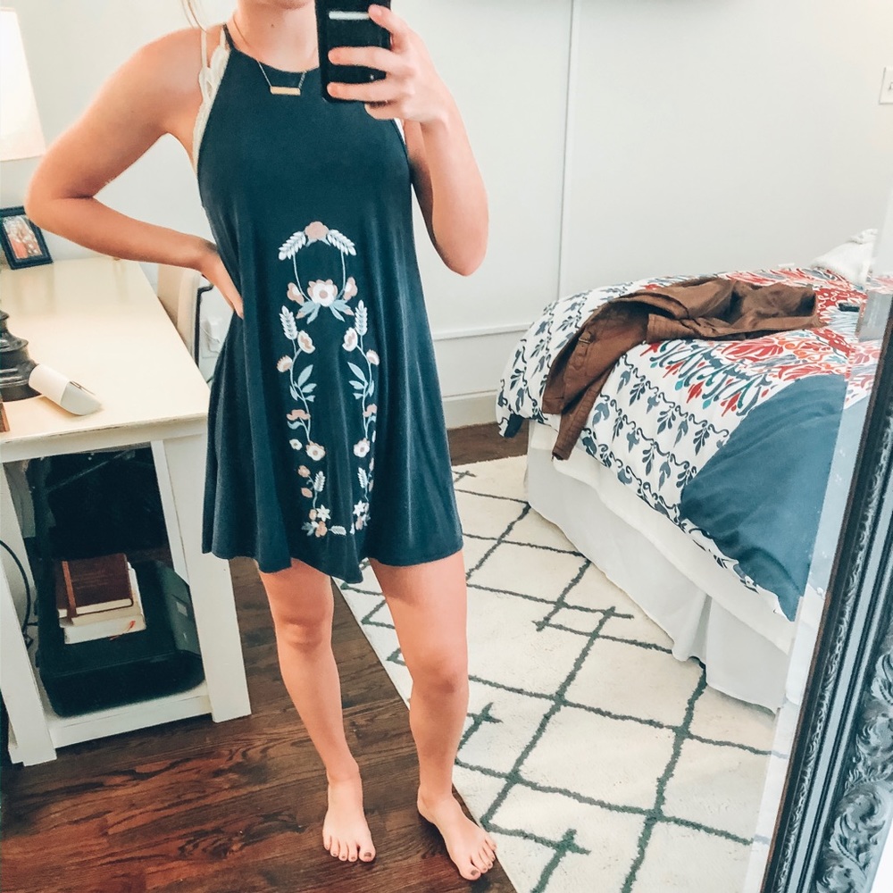 floral pattern swing dress